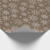 Rustic Farmhouse Brown Snowflake Cadeaupapier (Hoek)