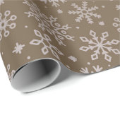 Rustic Farmhouse Brown Snowflake Cadeaupapier (Rol Hoek)