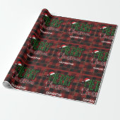 Rustic Farmhouse Buffalo Plaid Christmas Custom Cadeaupapier (Uitgerold)