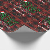 Rustic Farmhouse Buffalo Plaid Christmas Custom Cadeaupapier (Hoek)