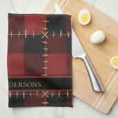 Rustic Farmhouse Buffalo Plaid Custom Christmas  Theedoek (Quarter Fold)