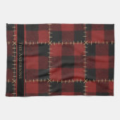 Rustic Farmhouse Buffalo Plaid Custom Christmas  Theedoek (Horizontaal)