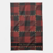 Rustic Farmhouse Buffalo Plaid Custom Christmas  Theedoek (Verticaal)