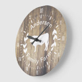 Rustic Farmhouse Bull Koe & Familienaam Grote Klok (Hoek)