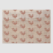 Rustic Farmhouse Burlap Chicken Pattern Tissuepapier (Voorkant)