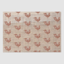 Rustic Farmhouse Burlap Chicken Pattern