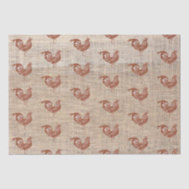 Rustic Farmhouse Burlap Chicken Pattern Tissuepapier