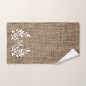 Rustic Farmhouse Burlap Laurel Monogram Handdoek (Handdoek)