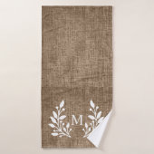 Rustic Farmhouse Burlap Monogram Badhanddoek (Badhanddoek)