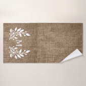 Rustic Farmhouse Burlap Monogram Badhanddoek (Badhanddoek)