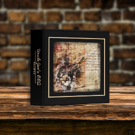 Rustic Farmhouse Cabin Banjo Player Recipe Book 1 1/2" Multomap