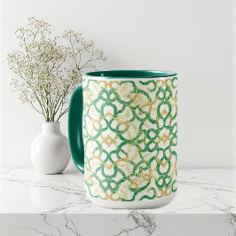 Rustic Farmhouse Celtic Design Vintage Art Green Mok