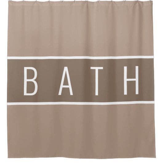 Rustic Farmhouse Chic Beige Brown White Douchegordijn (Voorkant)