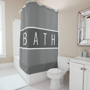 Rustic Farmhouse Chic Gray White Douchegordijn
