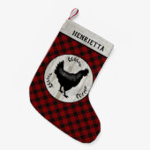 Rustic Farmhouse Chicken Hen Buffalo Naam Kleine Kerstsok (Voorkant (Hangend))