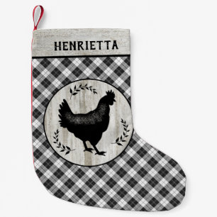 Rustic Farmhouse Chicken Hen Checker Pset Name Kleine Kerstsok
