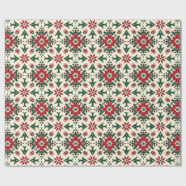 Rustic Farmhouse Christmas Floral Wrapping Paper Cadeaupapier