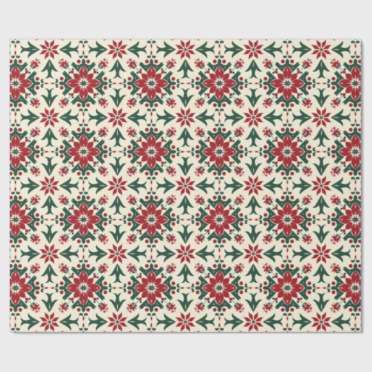 Rustic Farmhouse Christmas Floral Wrapping Paper Cadeaupapier (Vlak)