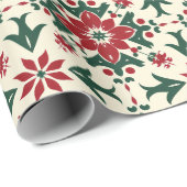 Rustic Farmhouse Christmas Floral Wrapping Paper Cadeaupapier (Rol Hoek)
