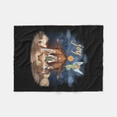 Rustic Farmhouse Christmas Joy Nativity  Fleece Deken (Voorkant (Horizontaal))