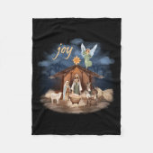 Rustic Farmhouse Christmas Joy Nativity  Fleece Deken (Voorkant)