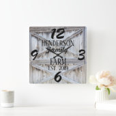 Rustic Farmhouse Country Wooden Distressed Custom Vierkante Klok (Huis)