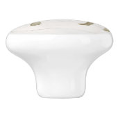 Rustic Farmhouse Cow Black in White Shiplap Wood Keramische Knop (Zijkant)