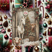Rustic Farmhouse Cow Horse Country Christmas Card 