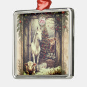 Rustic Farmhouse Cow Horse Country Christmas Rural Metalen Ornament (Links)