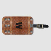 Rustic Farmhouse Cowboy Western Country Monogram Bagagelabel (Voorkant (horizontaal))