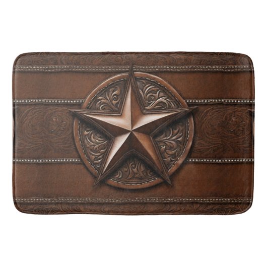 Rustic Farmhouse Cowboy Western Country Texas Star Badmat (Voorkant)
