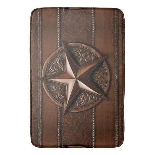 Rustic Farmhouse Cowboy Western Country Texas Star Badmat (Voorkant Verticaal)