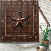 Rustic Farmhouse Cowboy Western Country Texas Star Douchegordijn