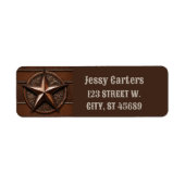 Rustic Farmhouse Cowboy Western Country Texas Star Etiket (Voorkant)