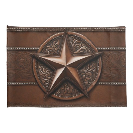 Rustic Farmhouse Cowboy Western Country Texas Star Kussensloop (Achterkant-Rechts)