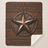 Rustic Farmhouse Cowboy Western Country Texas Star Sherpa Deken (Voorkant)