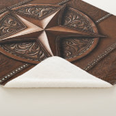 Rustic Farmhouse Cowboy Western Country Texas Star Sherpa Deken (3/4)