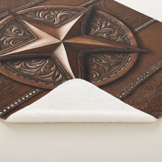 Rustic Farmhouse Cowboy Western Country Texas Star Sherpa Deken (3/4)