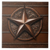 Rustic Farmhouse Cowboy Western Country Texas Star Tegeltje (Voorkant)