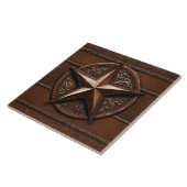 Rustic Farmhouse Cowboy Western Country Texas Star Tegeltje (Zijkant)