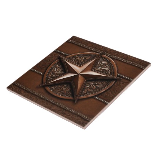 Rustic Farmhouse Cowboy Western Country Texas Star Tegeltje (Zijkant)