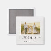 Rustic Farmhouse Custom Caption Photo Magnet (Voorkant / Achterkant)