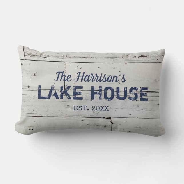 Rustic Farmhouse Custom Family Name Sierkussen Kussen (Voorkant)