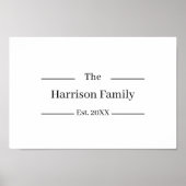 Rustic Farmhouse Custom Family Name Sign Poster (Voorkant)