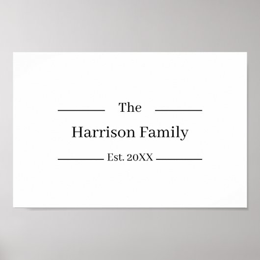 Rustic Farmhouse Custom Family Name Sign Poster (Voorkant)