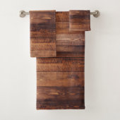 Rustic Farmhouse Dark Brown Barn Wood Planks Bad Handdoek (Insitu)