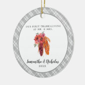 Rustic Farmhouse | Eerste Thanksgiving de heer Dhr Keramisch Ornament (Links)