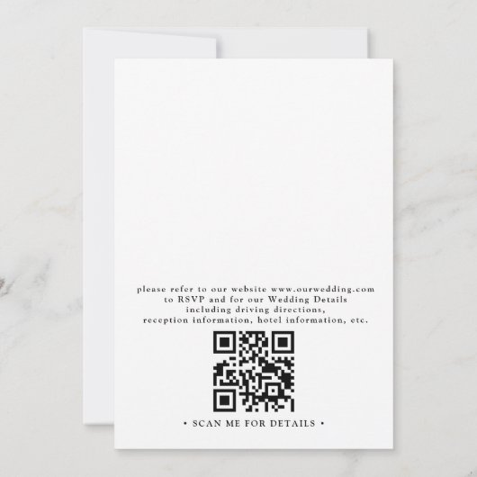 Rustic Farmhouse Elegant Barn QR Code Wedding Kaart (Achterkant)