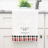 Rustic Farmhouse Familie Naam Monogram Theedoek