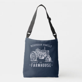 Rustic Farmhouse Family Name  Tractor Crossbody Tas
